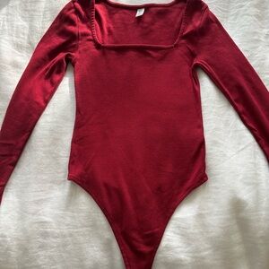 Red Long Sleeve Bodysuit